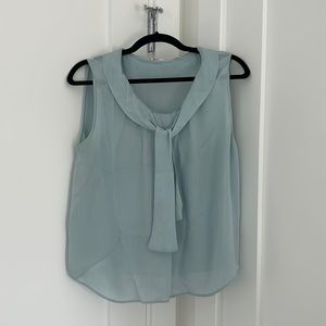 L’Agence 100% Silk baby blue blouse size 4.